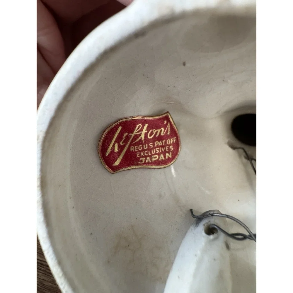 Vintage Lefton Christmas Angel and Candy Cane Bell Ornament